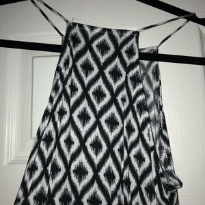 Black and white patterned halter top